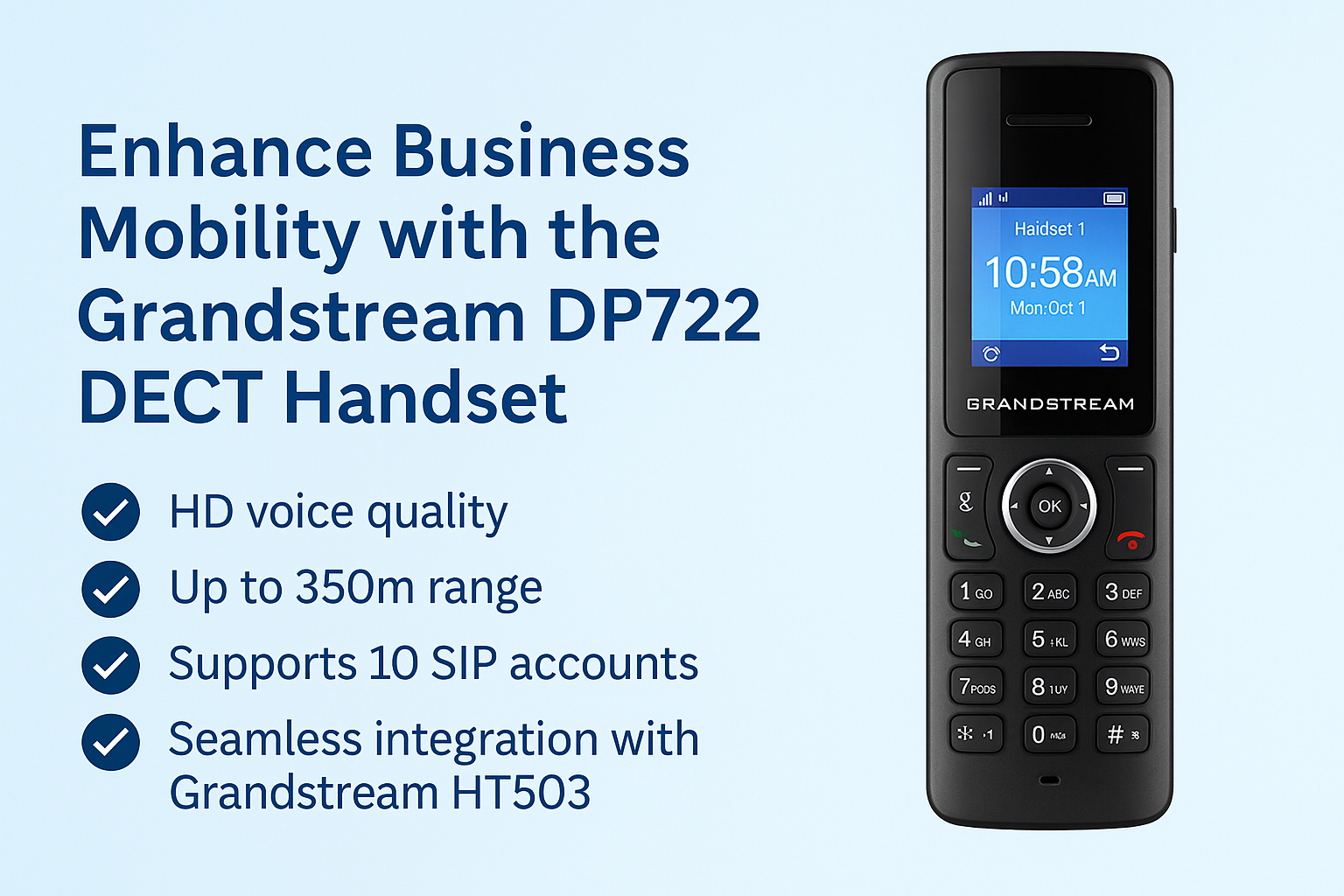 Enhancing Business Mobility with the Grandstream DP722 DECT Handset